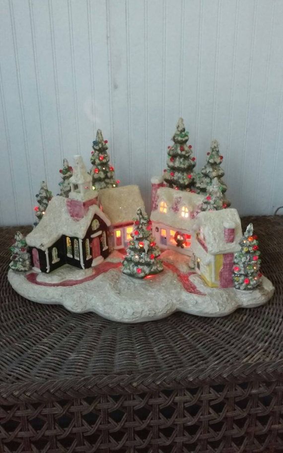 vintage ceramic christmas village merry christmas and happy new vintage ceramic christmas village