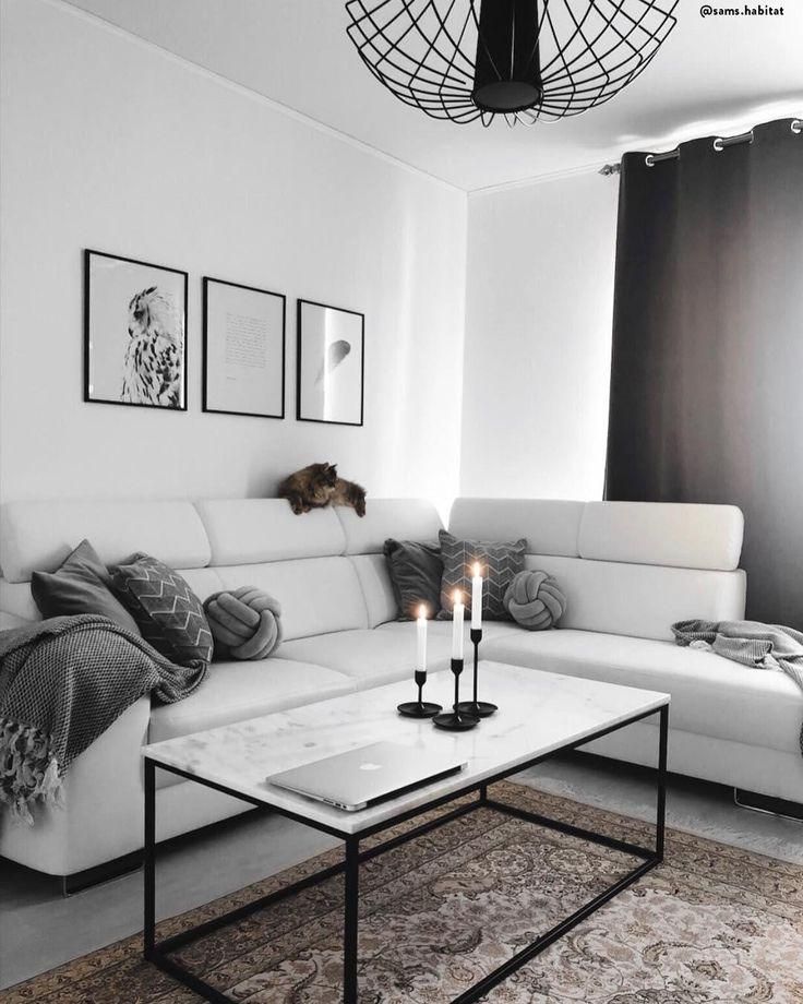 Wohnzimmer Wohnzimmerideen Skandinavisch Monochrom Deko Interior
