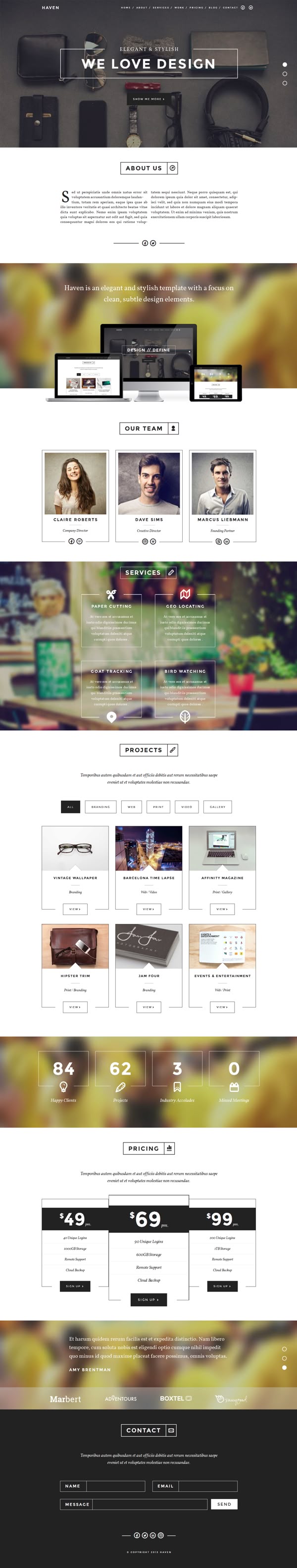 one page layout