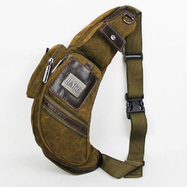 Free Shipping Casual Canvas Multi - Purpose Sports Chest Pack Sand ...