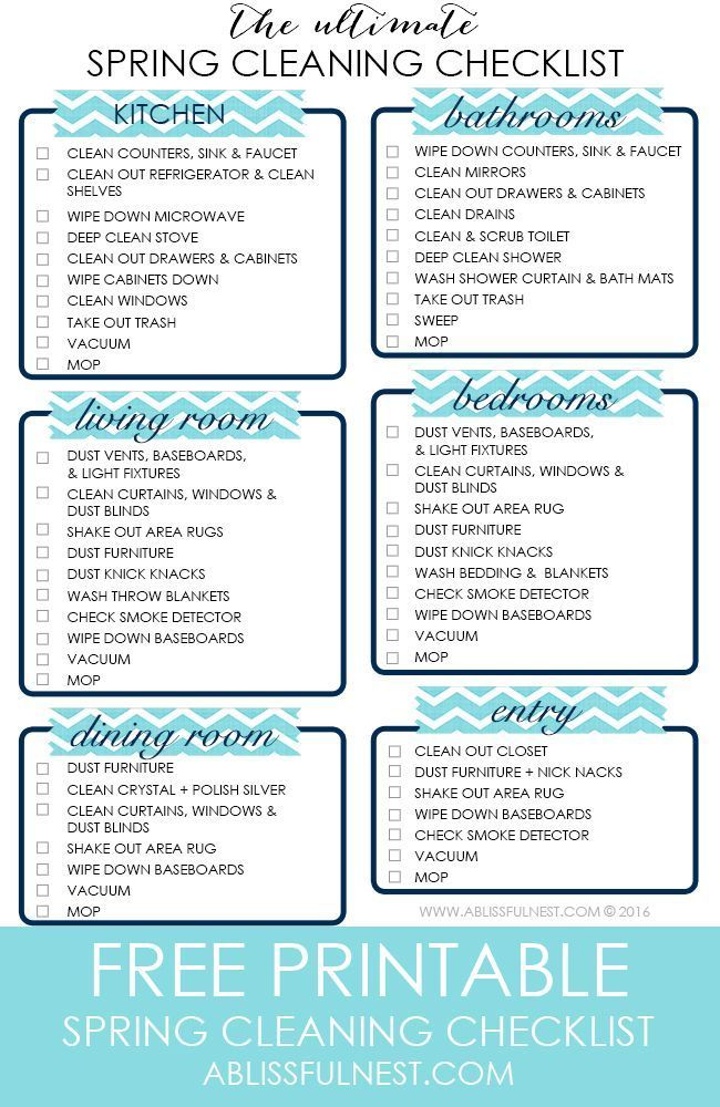 spring cleaning checklist free printable spring chore chart printable template