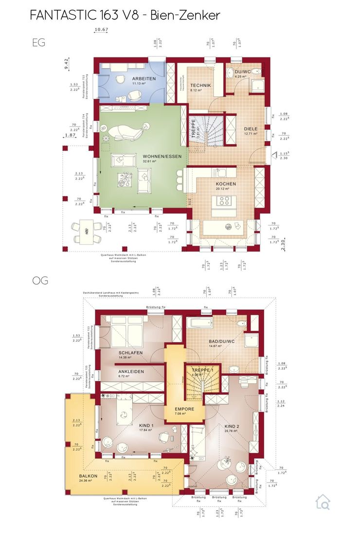 Grundriss Stadtvilla modern im Bauhausstil mit Flachdach