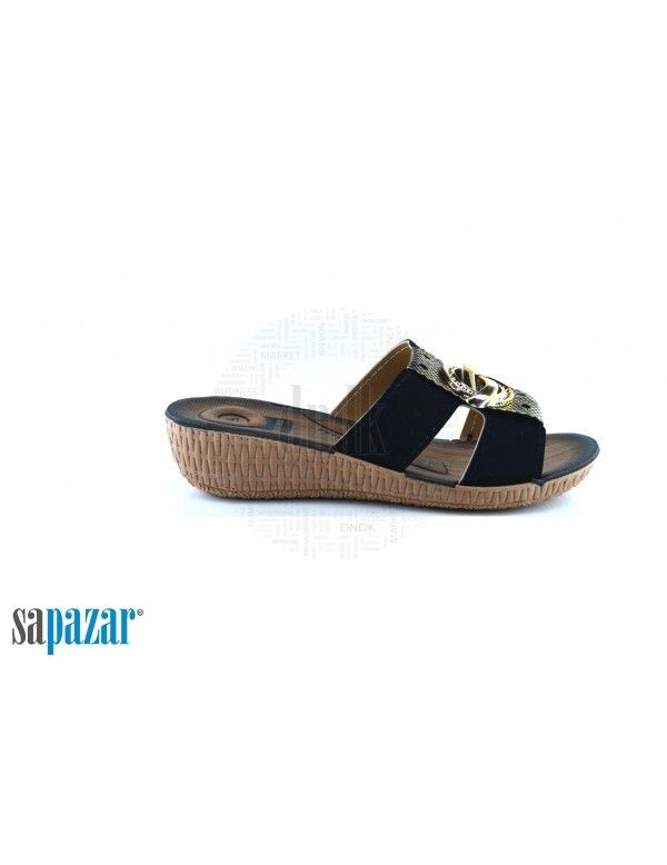 Gezer 9758 Zenne Terlik Posetli Siyah Sandalet Terlik Siyah