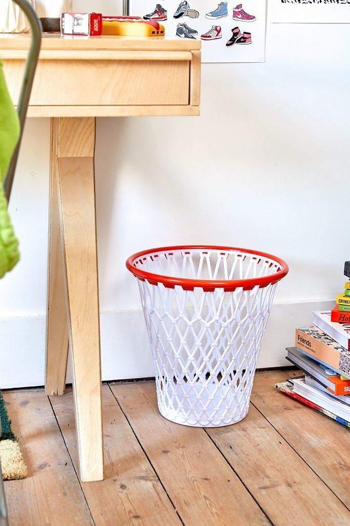 A Basketball Trash Bin So You Can Slam Dunk Your Into The Every Single Time It S Room Live Life Storage Mirror A Basketball Trash Bin So You Can Slam, Baskets Storage Ideas Laundry Basketball