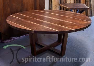 Round custom made solid wood dining - conference tables