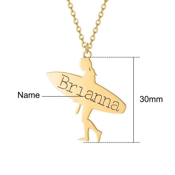 Surfer necklace deals name