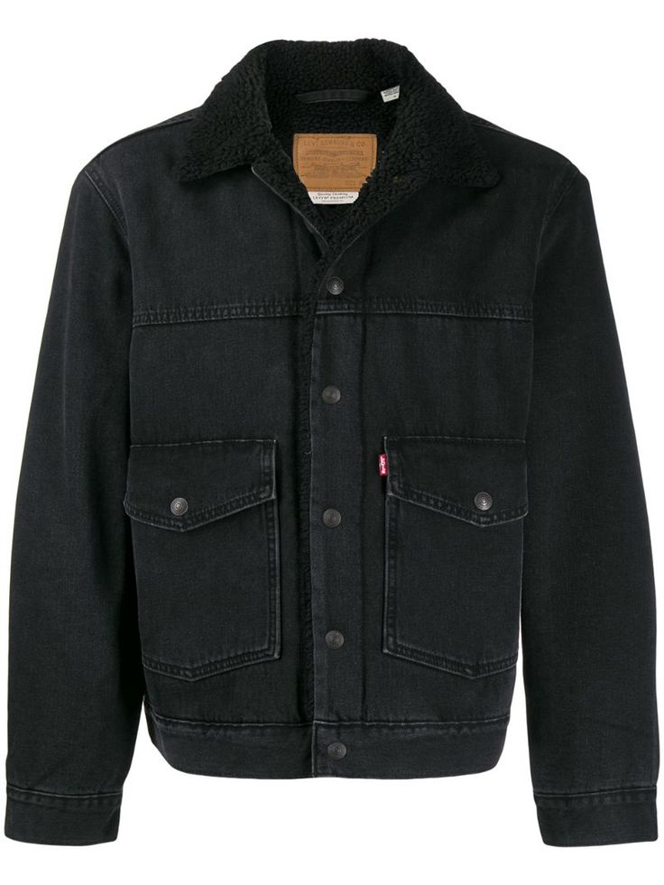 black levis denim jacket with fur