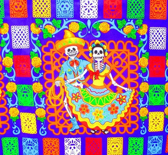 halloween fabric halloween table cloth mexican day of the dead dia de los