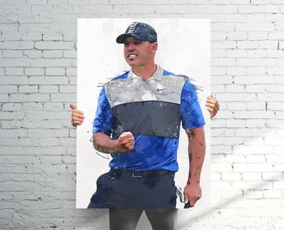 Paint Splash Sports Art Banner Kids Wall Decor Golf Fan Man Cave Gift for Him Her Canvas Brooks Koepka Poster