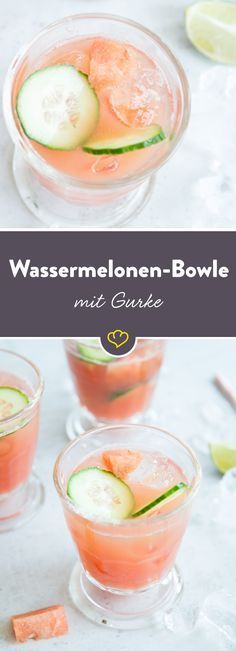 Wassermelonen-Bowle mit Gurke – willkommen im Sommer
