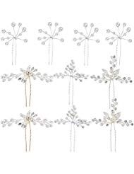 80pcs Hochzeit Haarnadeln Perlen Blumen Braut Haarschmuck Strass für Brautfrisu...