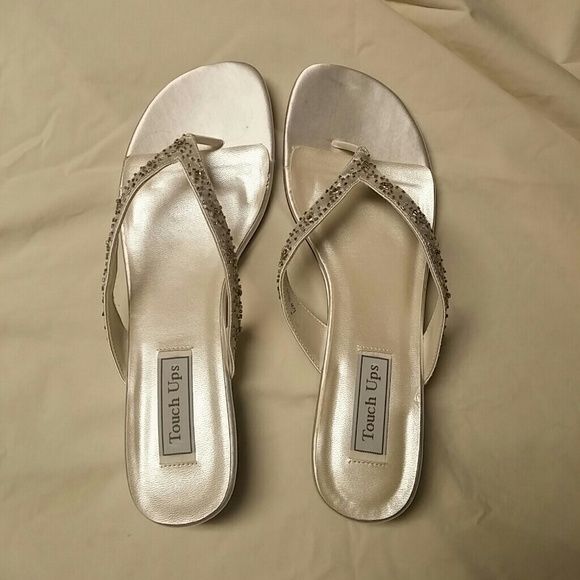 white satin barely there sandals