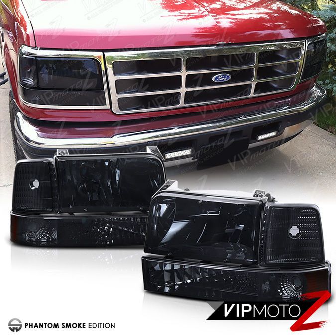 details about smoked 1992 1996 ford f150 f250 f350 bronco car projector light bulbs