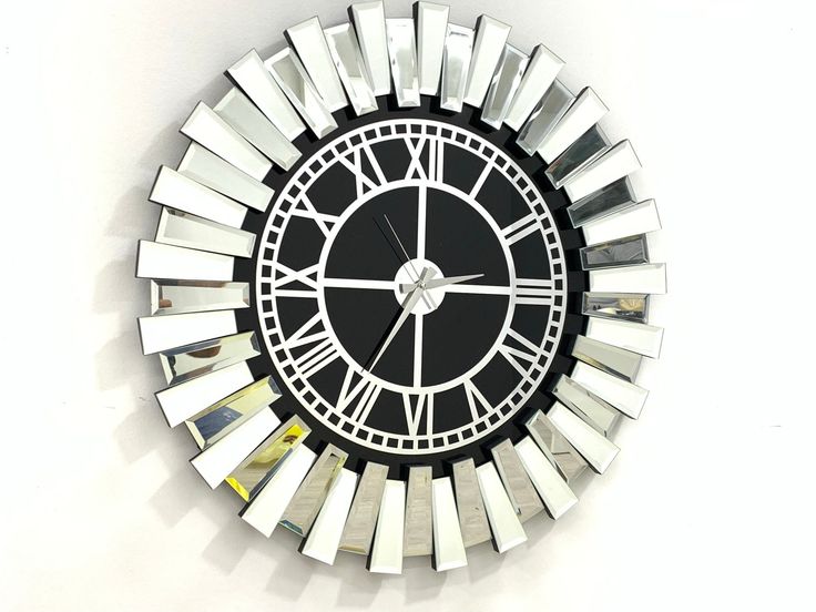 Wall Clock And Decor Round Oversize Modern Unique Handmade Real Mirror Home Gifts Roman Numbers In 2022 Large - Oversized Black Mirror Wall Clock Wall Clock And Decor Round Oversize Modern Unique Handmade Real Mirror Home Gifts Roman Numbers In 2022 Large - Oversized Black Mirror Wall Clock