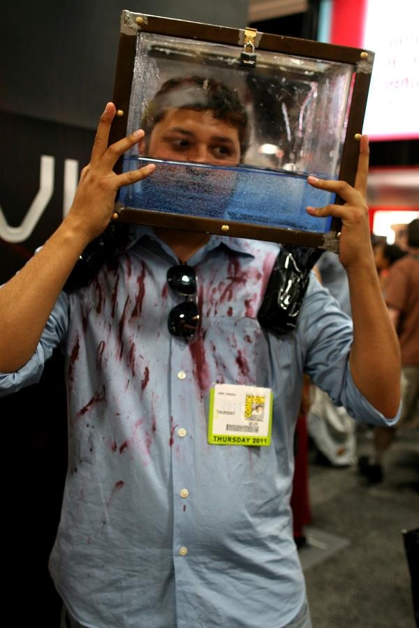 fbi agent peter strahm when he had his head trapped in a glass box filling with