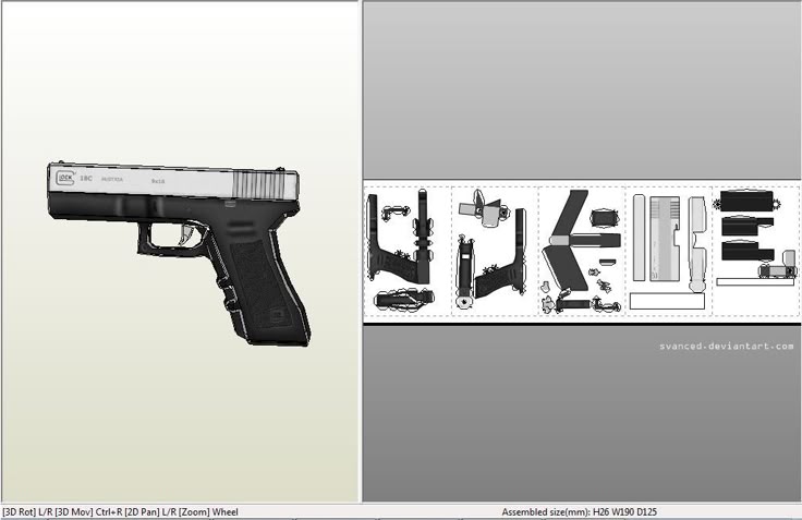 Beretta PX4 Storm из бумаги, модели сборные бумажные скачать бесплатно - Пистоле