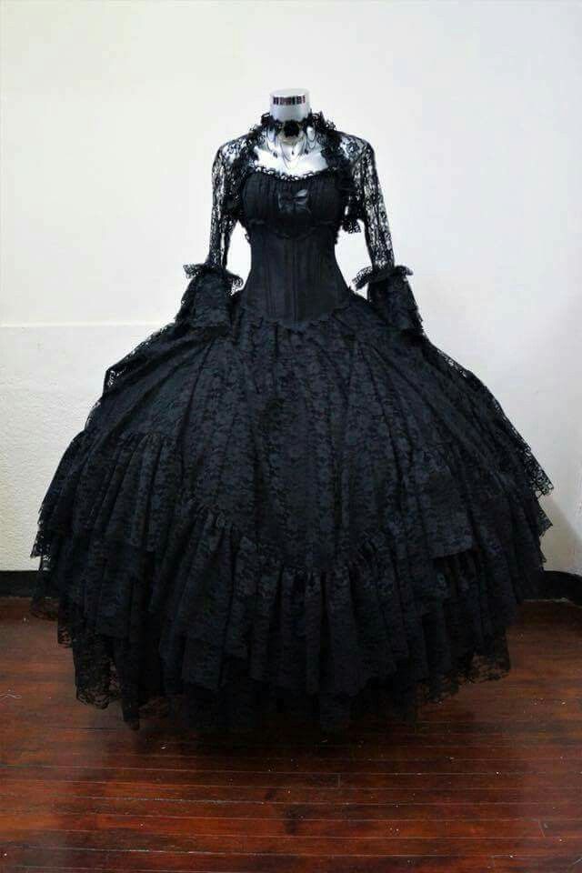 Pin by kelly butterfield on skulls and goth stuff | Black wedding gowns