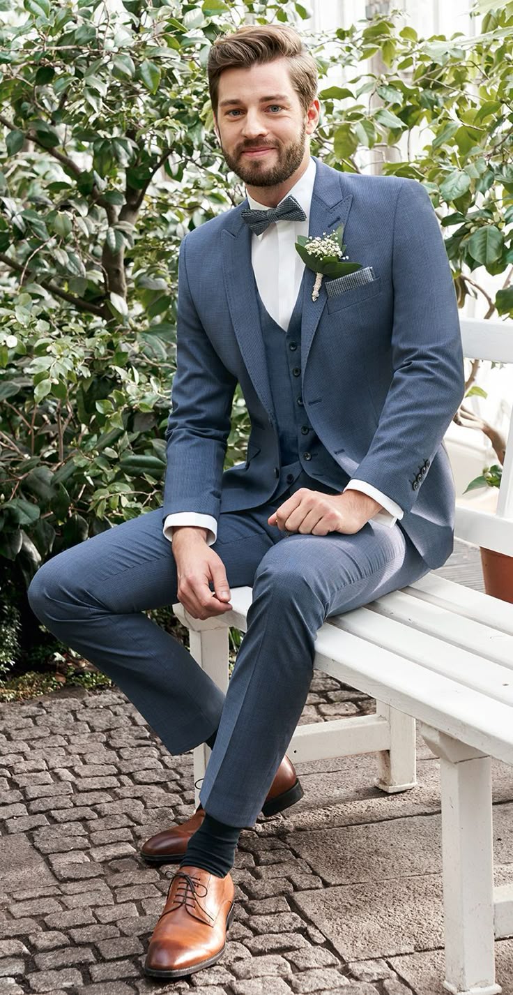 Feb 24, 2020 - After the purchase of the important bridal gown, many brides turn their attention to what their groom and his attendants will be wearing. Many times, it can be rough getting men to understand what your vision is for ...