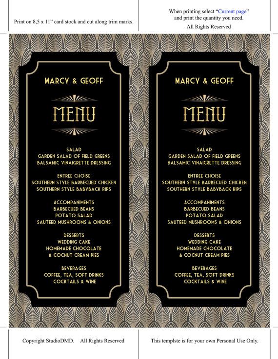 chinese menu template microsoft word