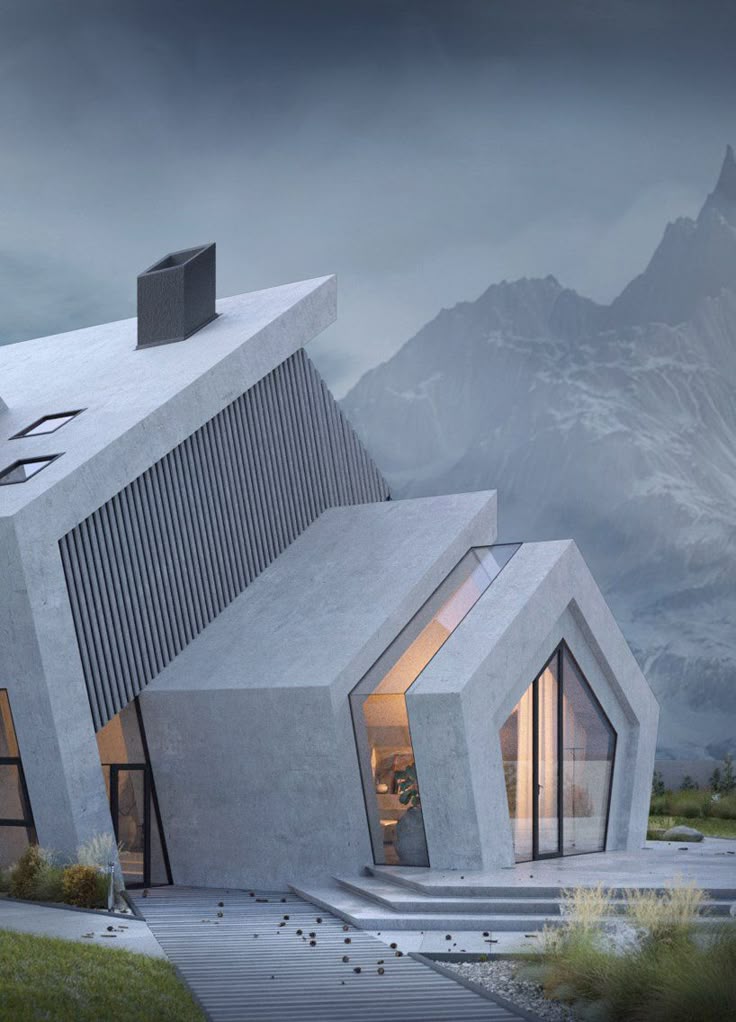 the concrete 'pentahouse' by wamhouse studio is inspired the shape of mo...
