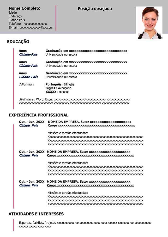 Curriculo Pronto Para Word Modelo Para Baixar E Preencher Images