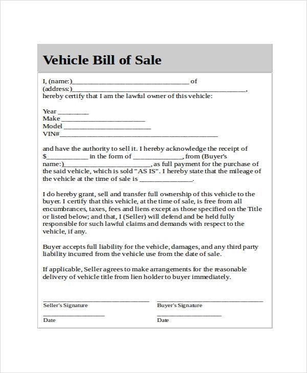 used car bill of sale template adorable generic bill of