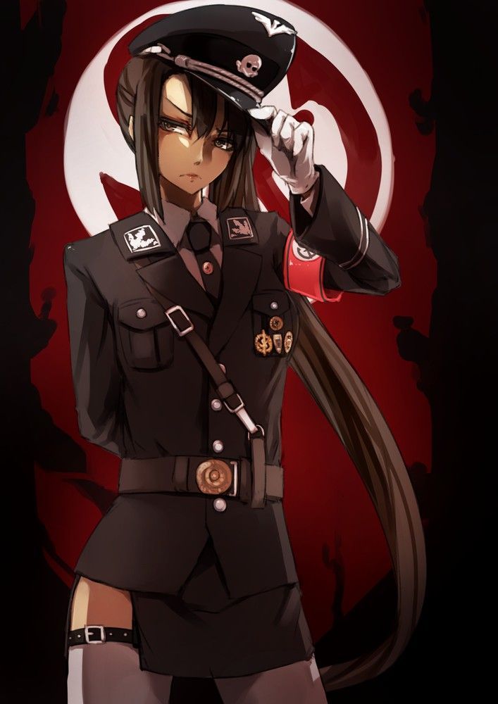 Anime girl military uniform