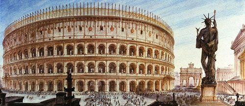 The Colosseum was built for Nero in 70-80 AD. Nero loved to watch gladiator figh...
