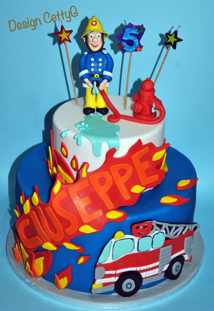 Le torte decorate di CettyG... Sam il pompiere... Torta