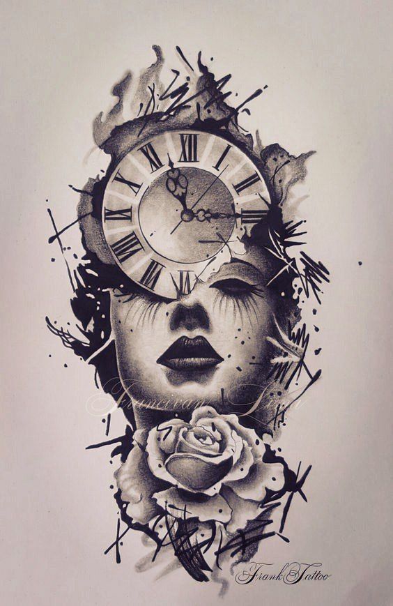 Clock Tattoo Über 300 Image-Ideen #Clock #ImageIdeen #tattoo #Tattoos #Ale