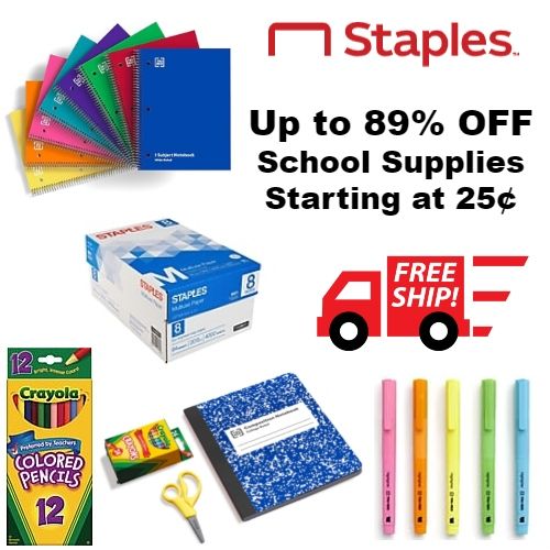 Up to 89% off Staples School Supplies : Starting at 25¢ + Free Shipping | Staples school ...