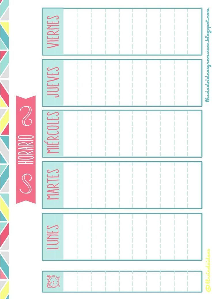 resultado de imagen para horario de clases decorado para imprimir formatos de horarios para imprimir