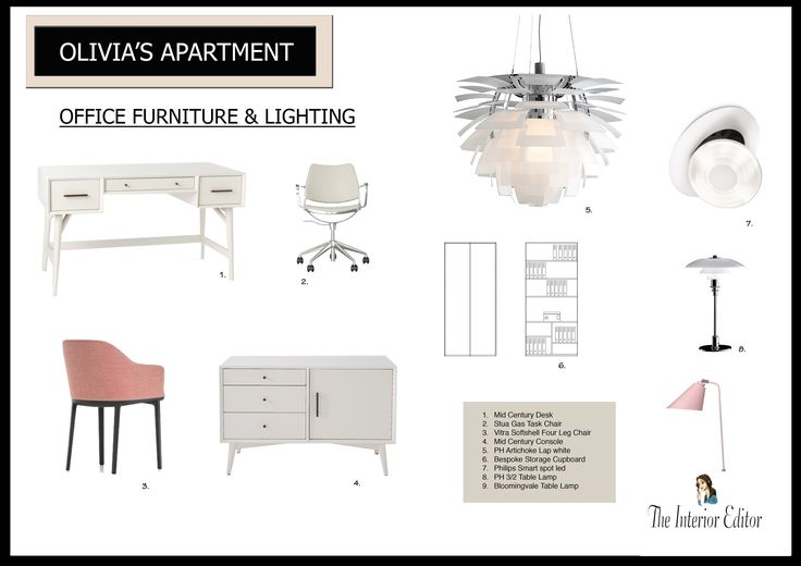 A Feminine Mid-Century Modern Office Design (With images) | Mid century