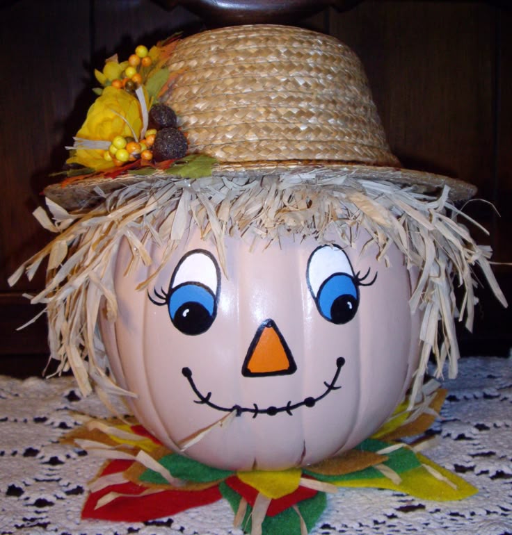 pumpkin painted scarecrow totally need to do pumpkin painting this year