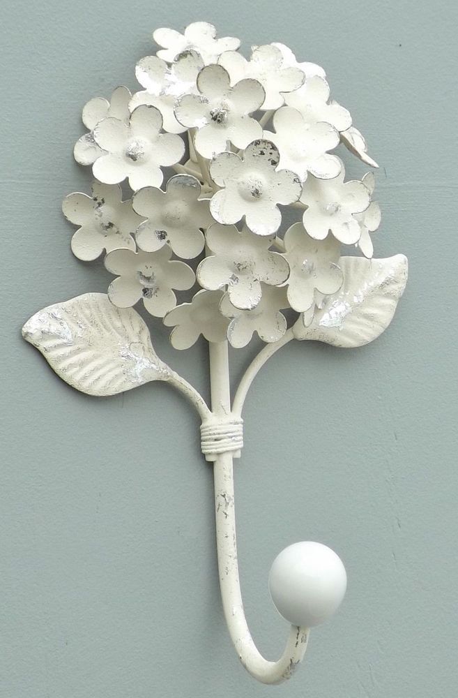 Metal Hydrangea Flower Decorative Wall Hook In 2020 Decorative Wall Hooks Hydrangea Flower Wall Hooks