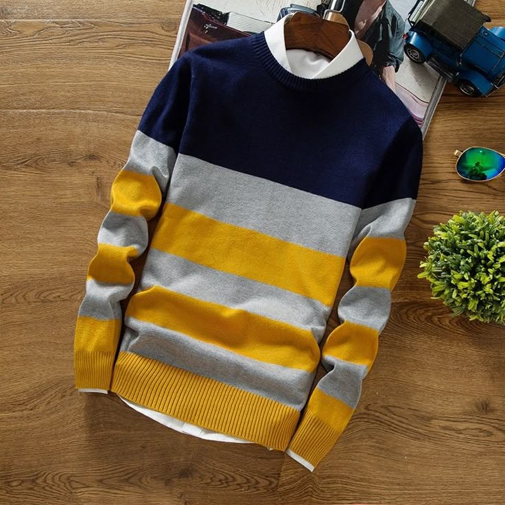 Trajes Top De Navidad De Manga Larga A Rayas Para Hombre Trajes Top De Navidad De Manga Larga A Rayas Para Hombre