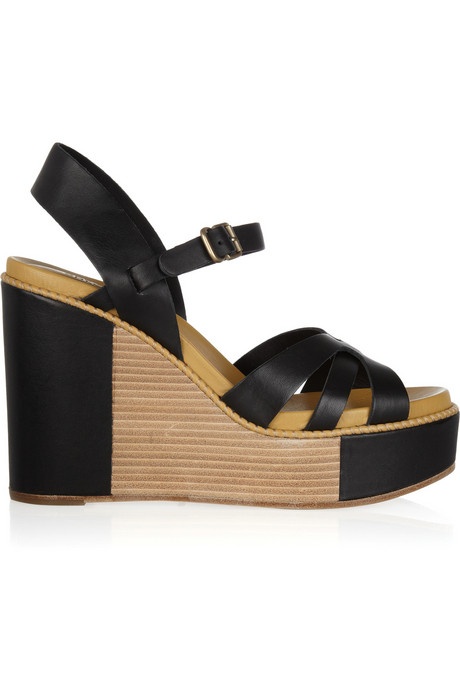 Cos Navy Wedge Platform Leather Shoes Cos Navy Wedge Platform Leather Shoes