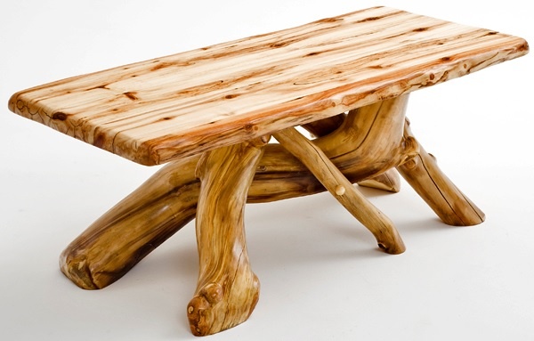natural wood furniture - aspen log coffee table - free form style natural wood furniture - aspen log coffee table - free form style