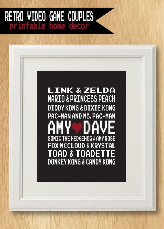 Retro Video Famous S Personalized Wedding Or Retro Video Famous S Personalized Wedding Or Anniversary Gift Digital Printable File Nintendo Art R Love O See Nikki Create