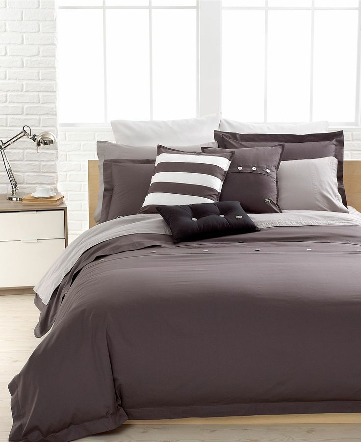 Lacoste Bedding Solid Grey Brushed Twill Comforter And Duvet Cover Sets King Bed Makeover Lacoste Bedding Solid Grey Brushed, Lacoste Bedding King