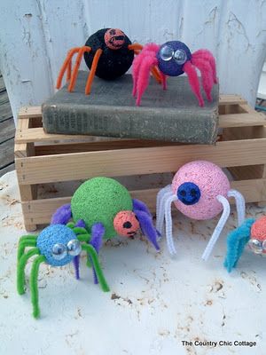 styrofoam spiders kids craft