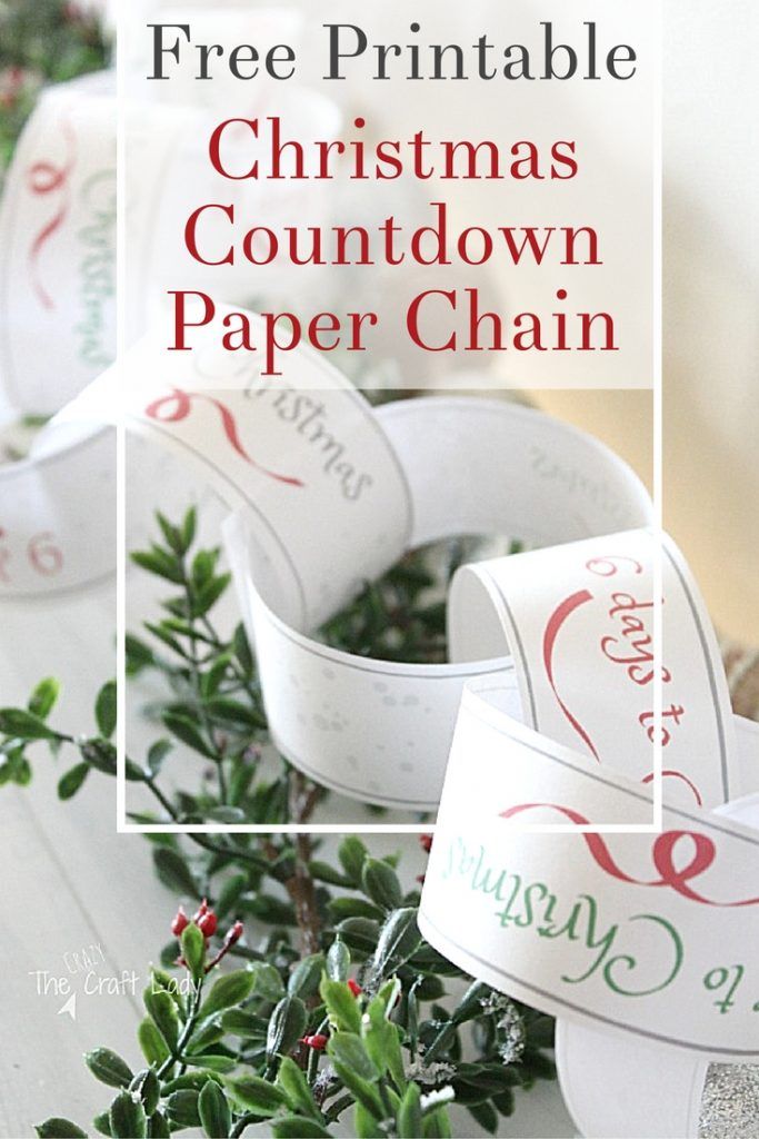 Christmas Countdown Paper Chain Printable Pinterest Christmas Countdown Paper Chain A Free Printable Template From The Crazy Craft Lady