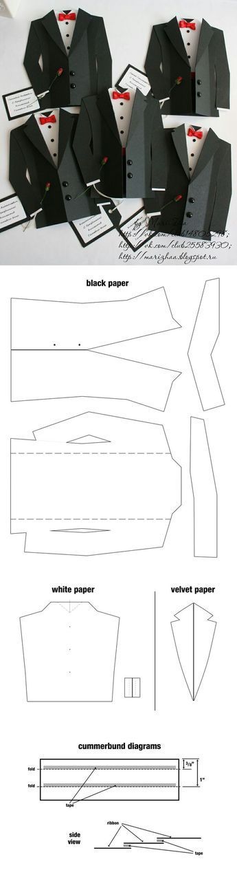 This is another possibility for my 'smart' concept. These suits are not quite as well put together as the other origami suits but I could adapt these easier to accommodate my portfolio and business card on the inside of the jacket. These do look quite formal and I probably wouldn't use black card to make them.