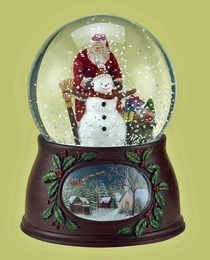 snow globes santa and snowman musical snow globe santa snowglobe christmas ornaments
