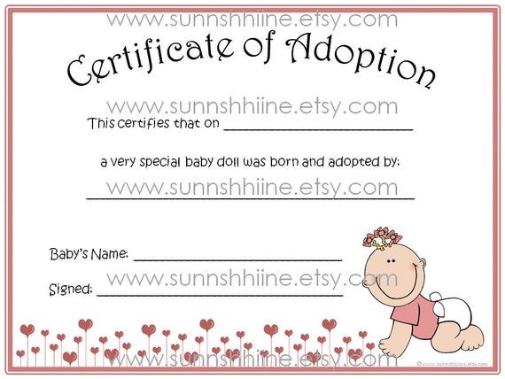 Toy Adoption Certificate Template Adoption certificate, Certificate Toy Adoption Certificate Template Adoption certificate, Certificate