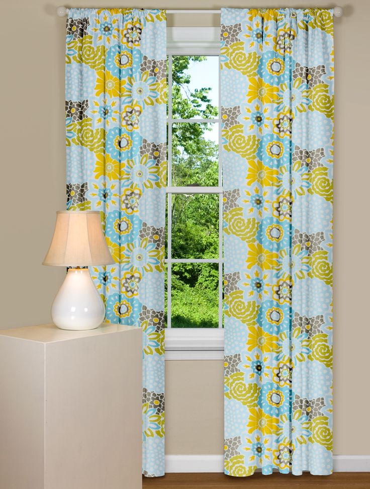ENLARGED IMAGE | Contemporary curtains, Curtains yellow and blue