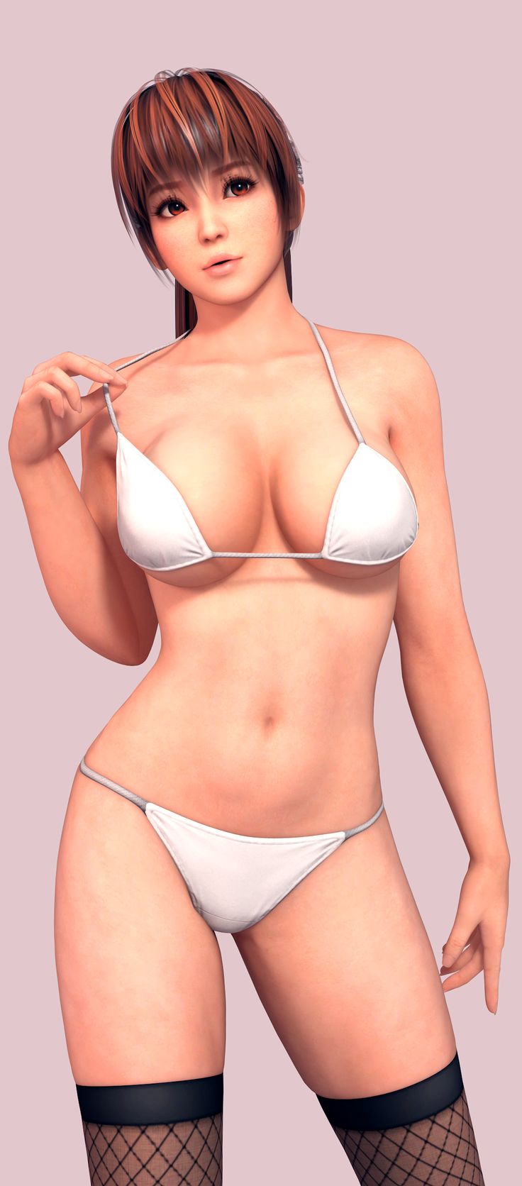 Kasumi Dead Or Alive Series 3d Render By Chrissy Tee Bikinis White Bikini Nice Bikinis 