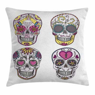 East Urban Home Sugar Skull Mexikanische Schädel Set Square Kissenbezug Größe: 24 "x 24"

 – Products