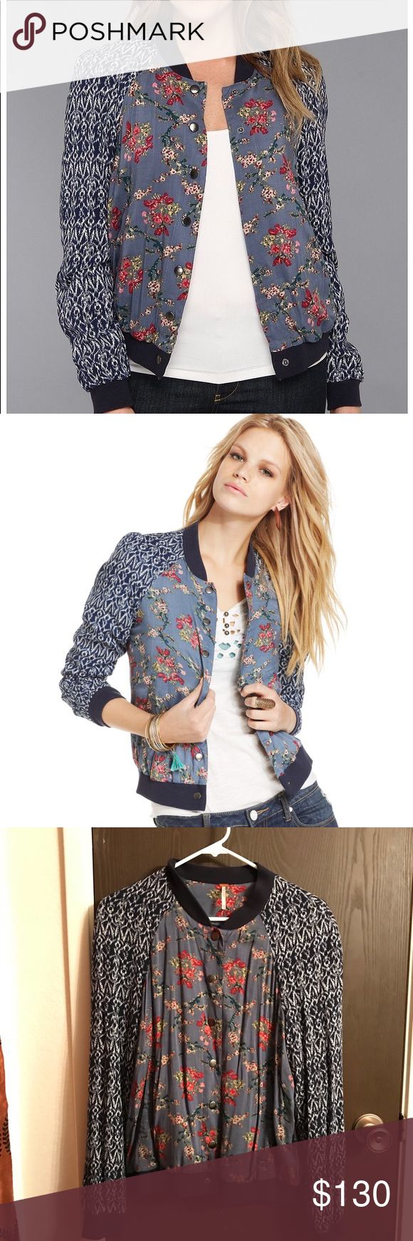 free people floral bomber