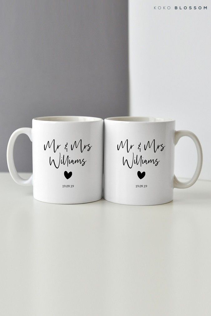 Personalised Mr Mrs Mug Set By Koko Blossom In 2020 Personalised Mr Mrs Mug Set By Koko